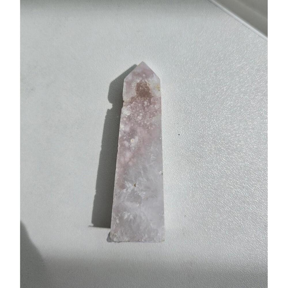 High quality Pink Amethyst with Flower Agate and Druzy Crystal Cavity